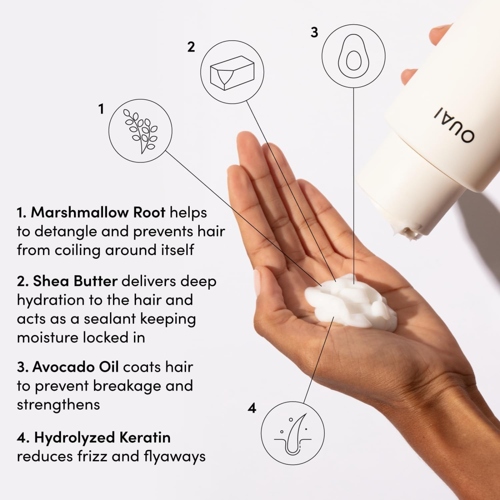 OUAI Thick Hair Conditioner (Deeply moisturizing color-safe conditioner)