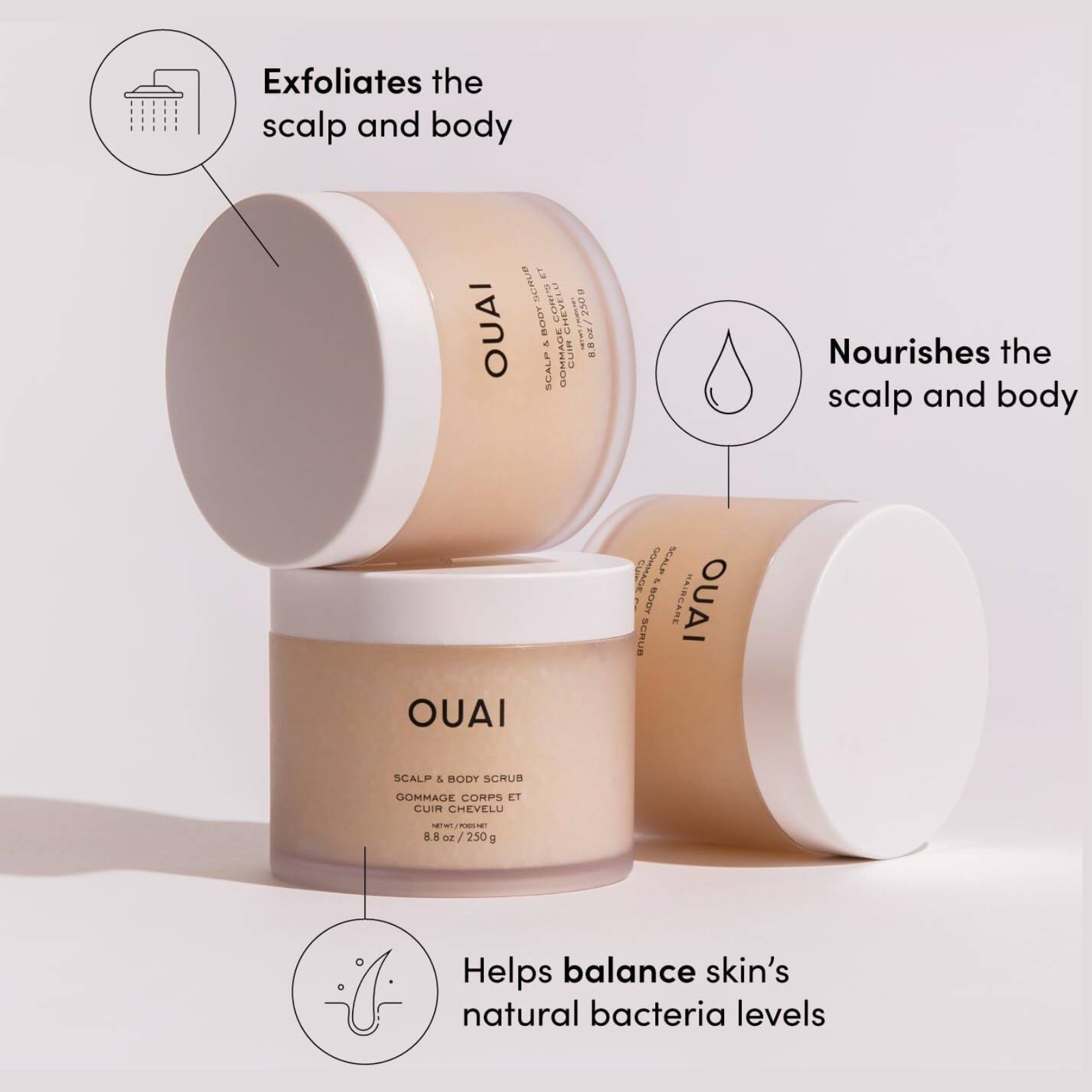 OUAI Scalp And Body Scrub (Deep-cleansing sugar scrub)