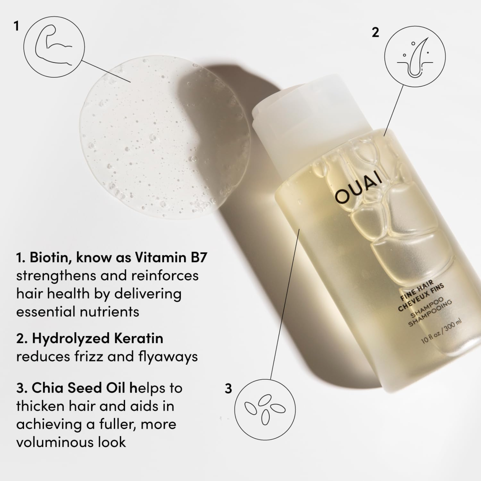 OUAI Fine Hair Shampoo (Thickening shampoo)
