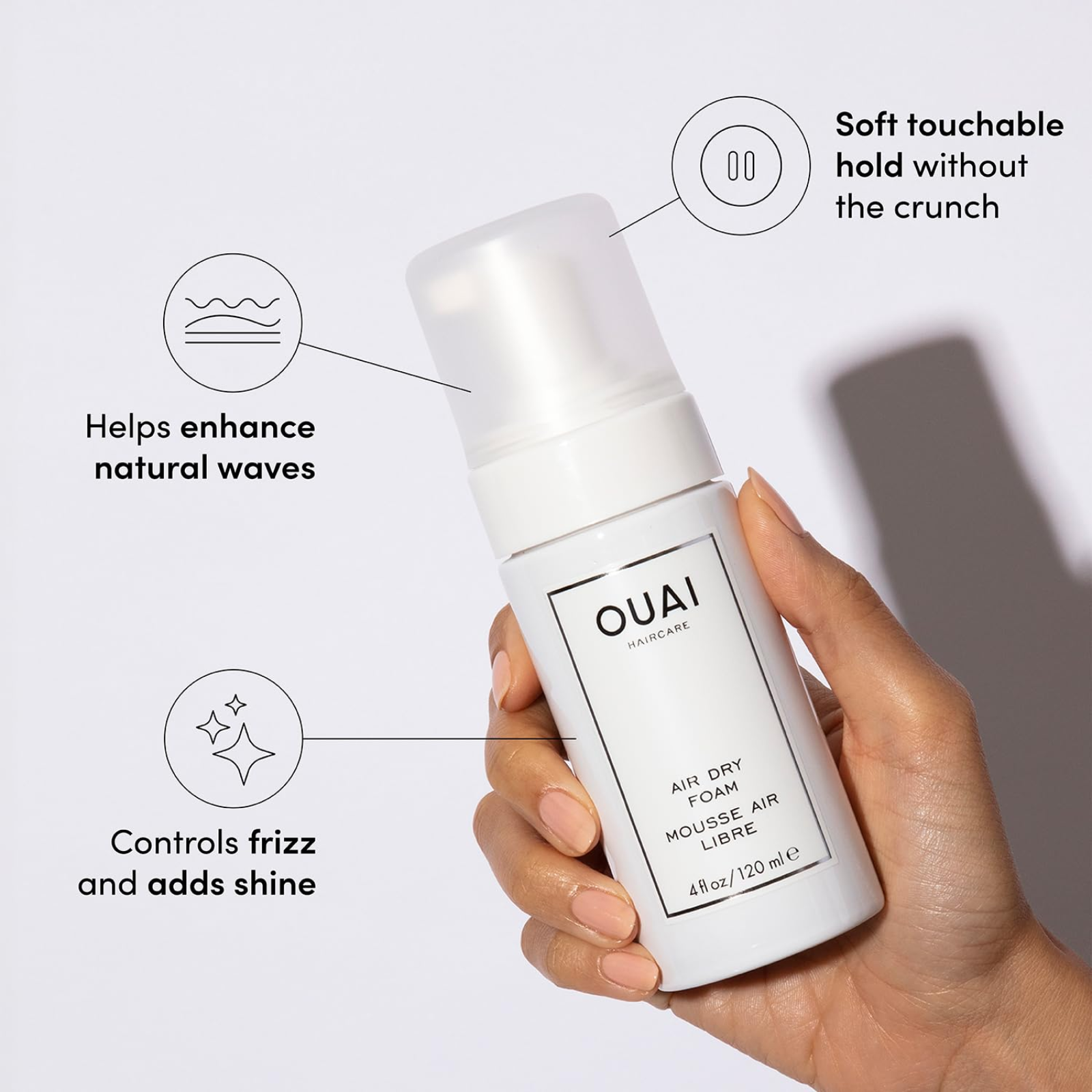 OUAI Air Dry Foam (Time-saving hair foam)