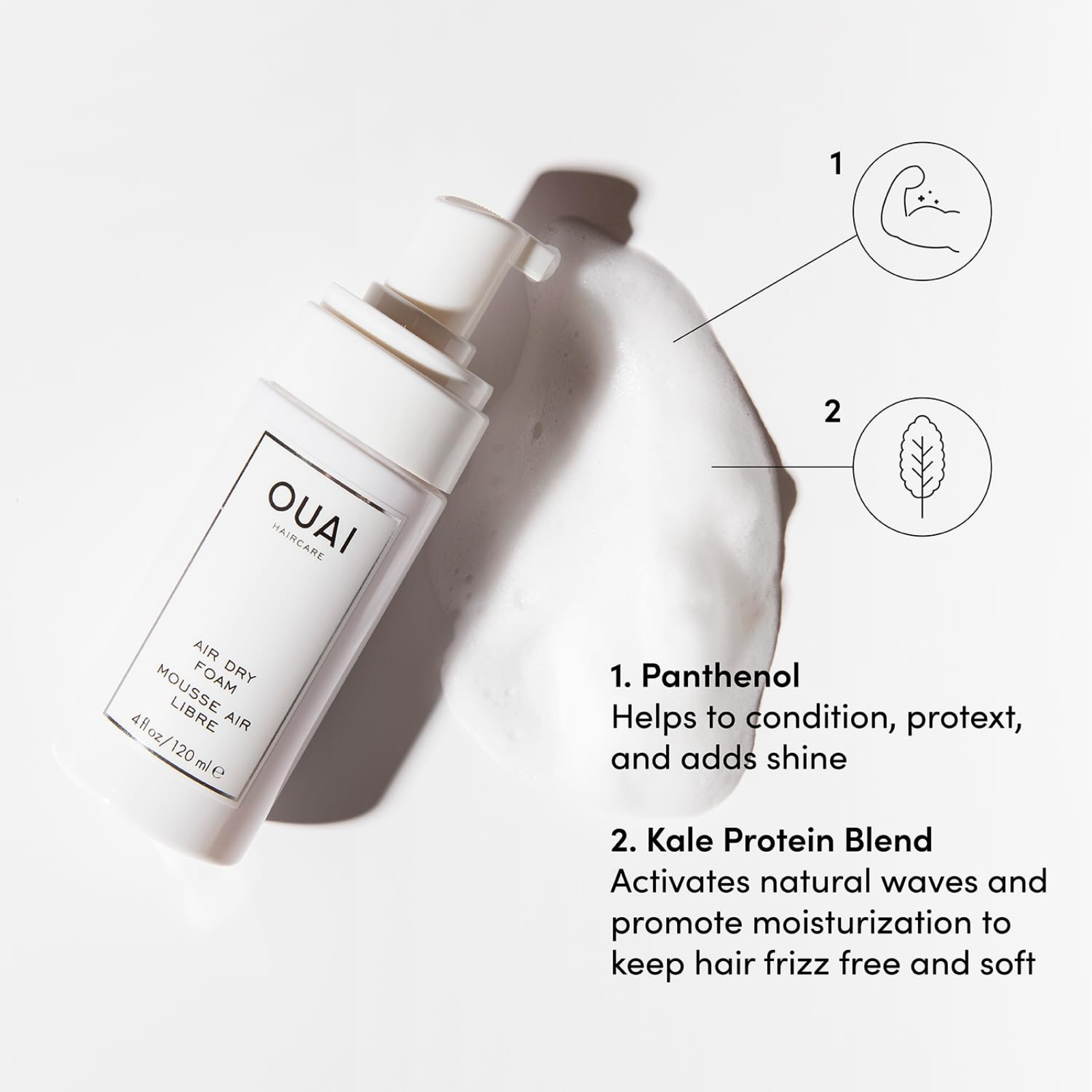OUAI Air Dry Foam (Time-saving hair foam)