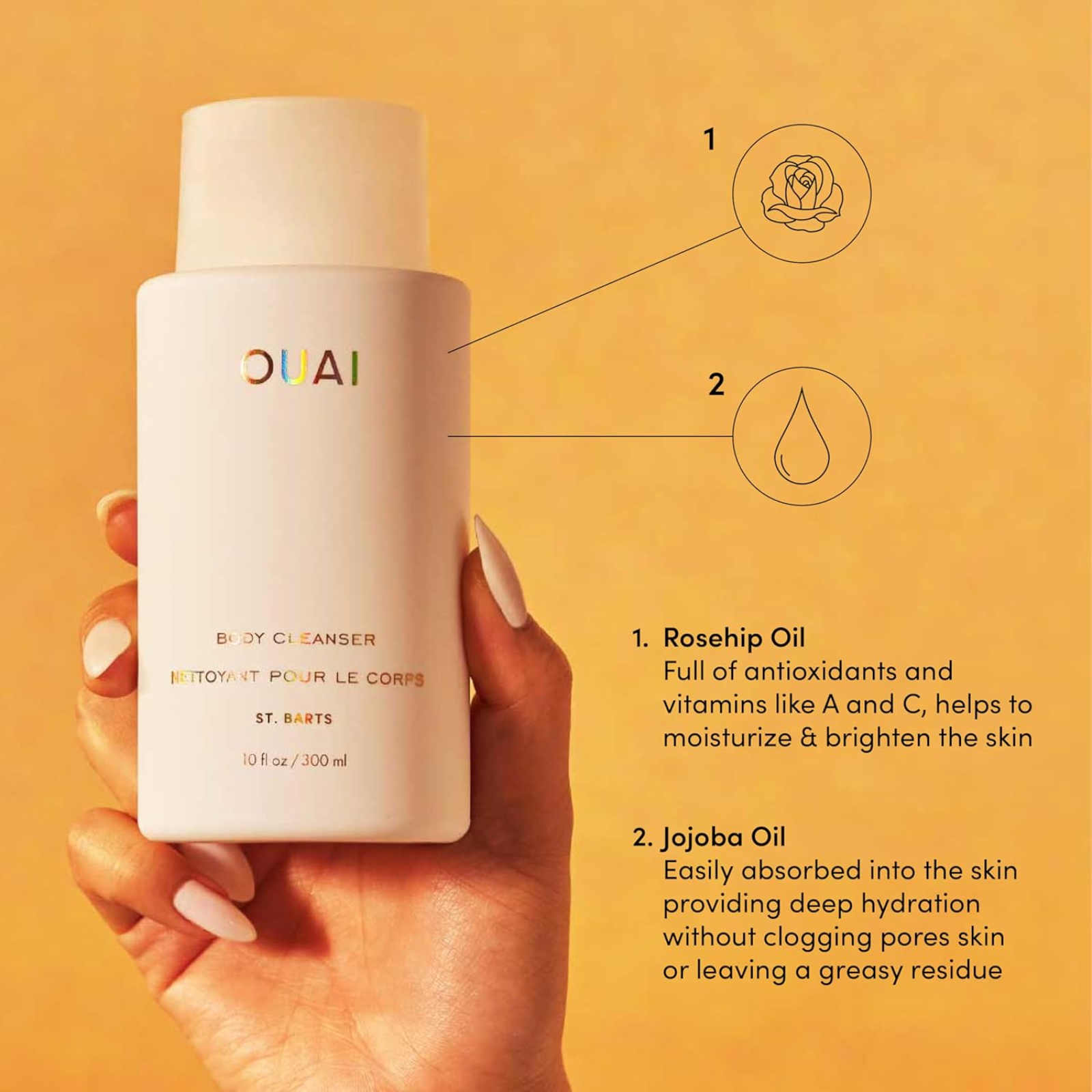 OUAI St. Barts Body Cleanser (Tropical-scented body cleanser)