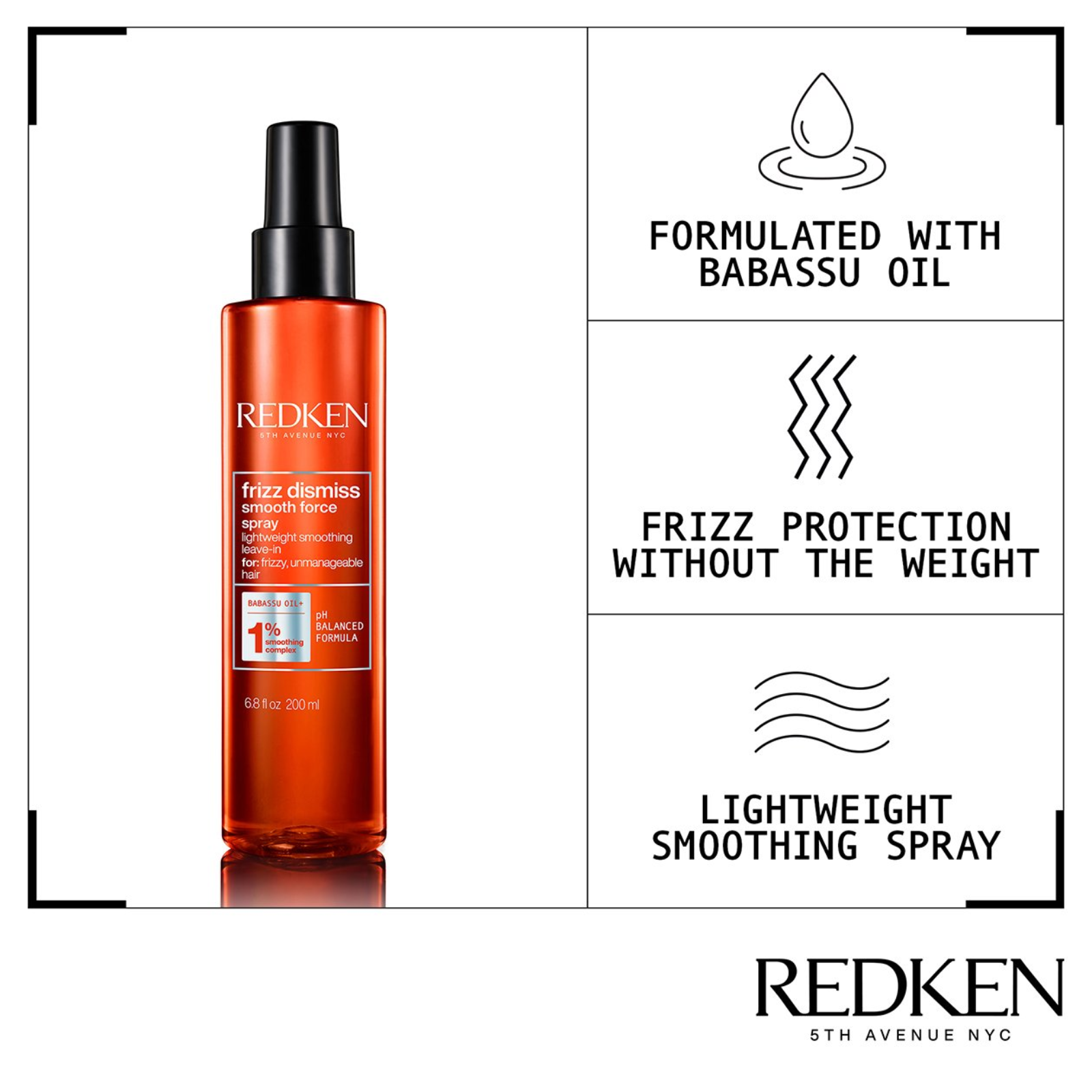 Redken Frizz Dismiss Smooth Force (Lightweight leave-in spray for frizzy hair)