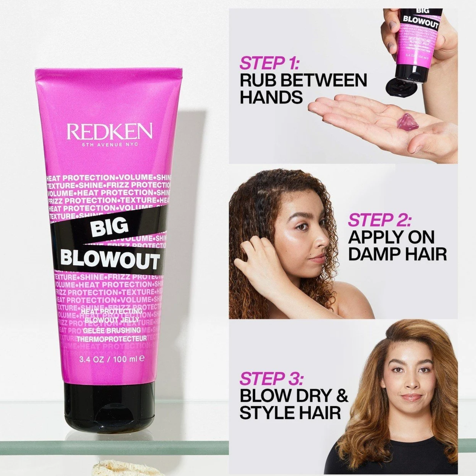 Redken Big Blowout Heat Protecting Jelly Serum (Jelly-textured styling serum)