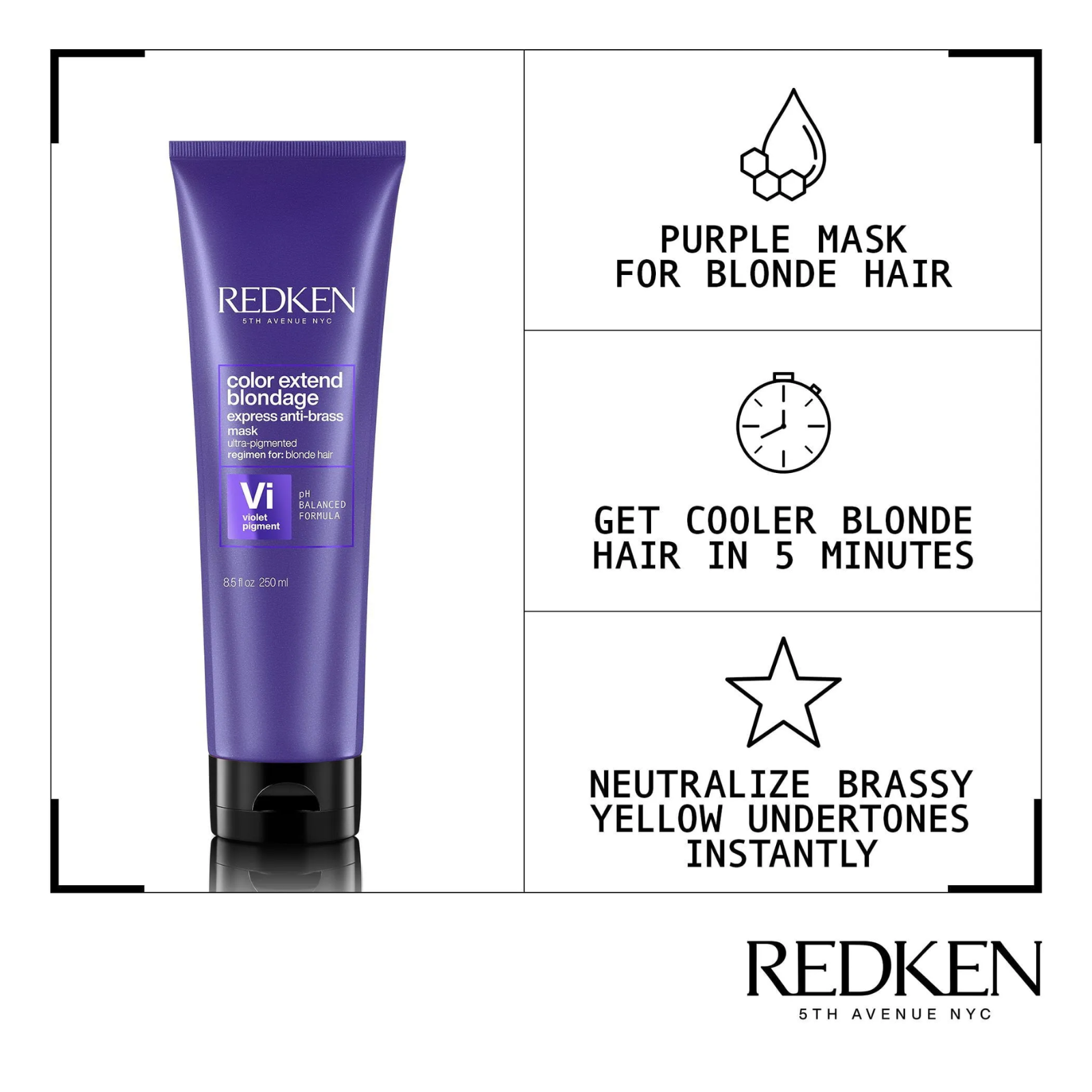 Redken Color Extend Blondage Hair Mask (Express anti-brass purple hair mask)