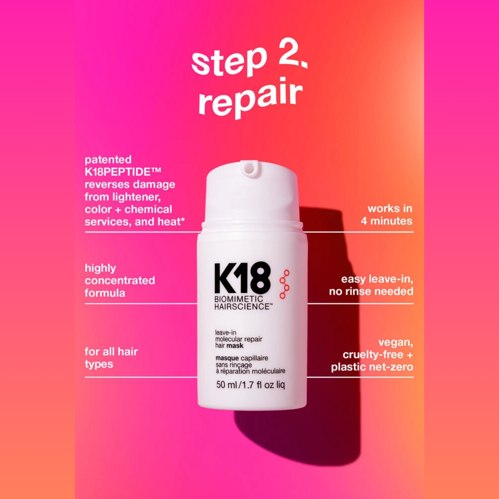 K18 Biomimetic HairScience Next Level Hair Repair Kit (High-performance treatment system)