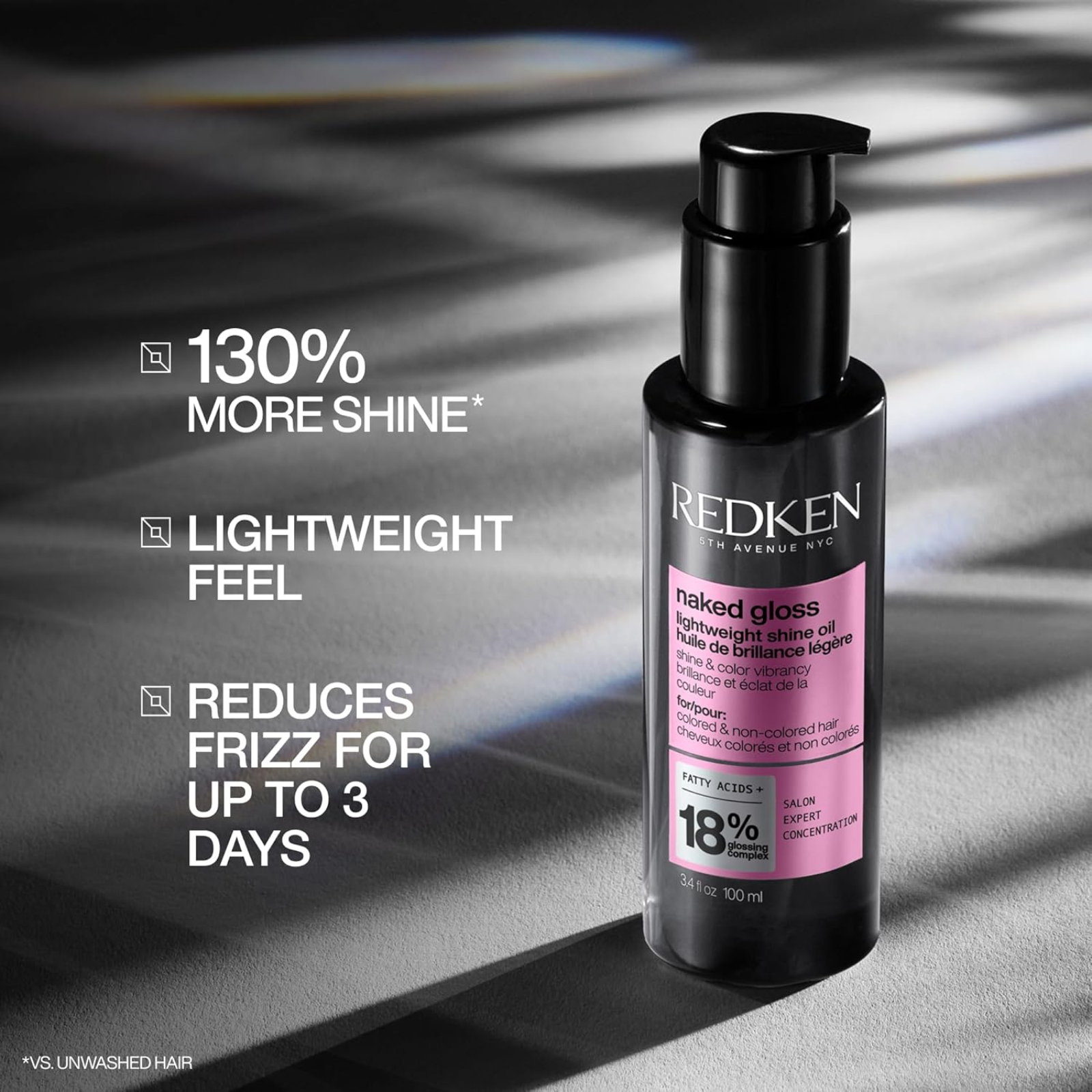 Redken Naked Gloss Lightweight Shine Oil (Instant mirror-like shine and silkiness)