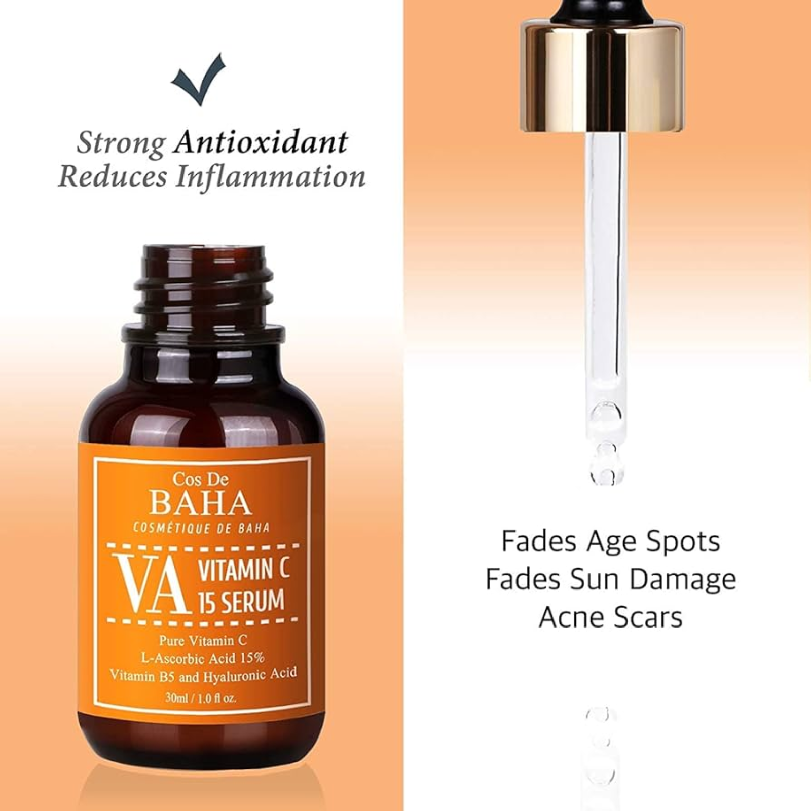 Сos de Baha Vitamin C 15% Ascorbic Acid (Serum for radiant skin with vitamin C and panthenol)