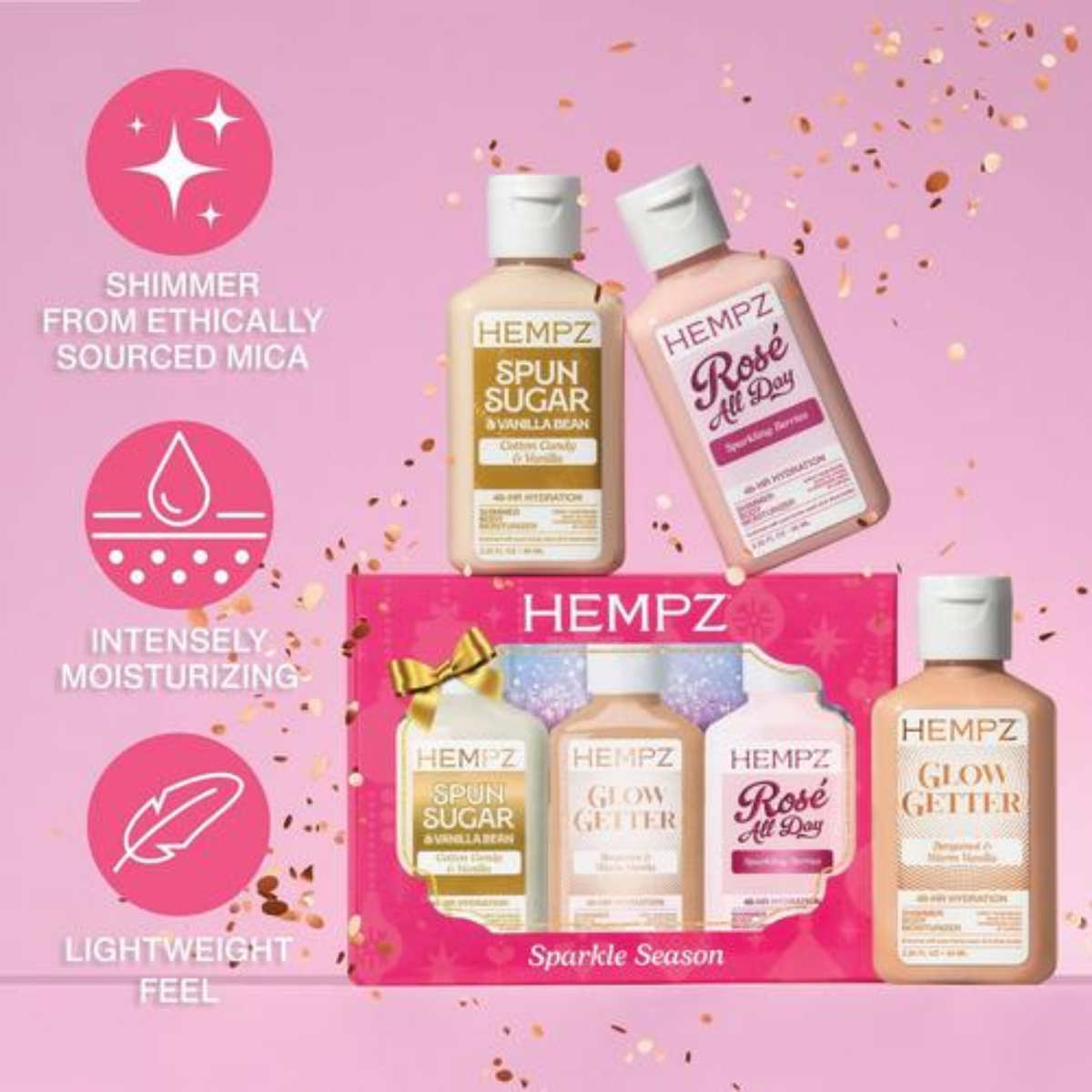 Hempz Sparkle Season Kit (3in1 holiday shimmer body lotion set)