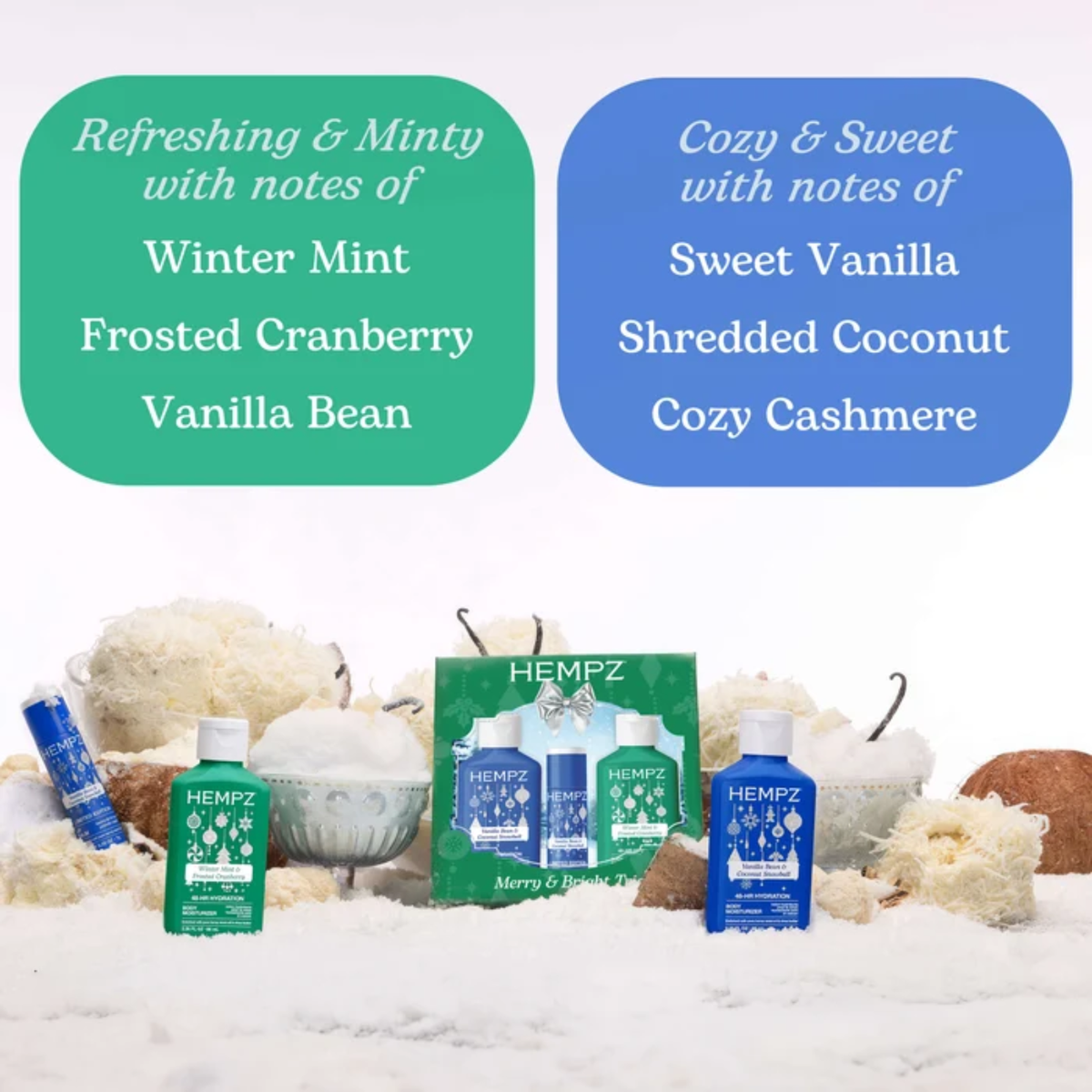Hempz Merry & Bright Kit (3in1 holiday body lotion & lip balm set)