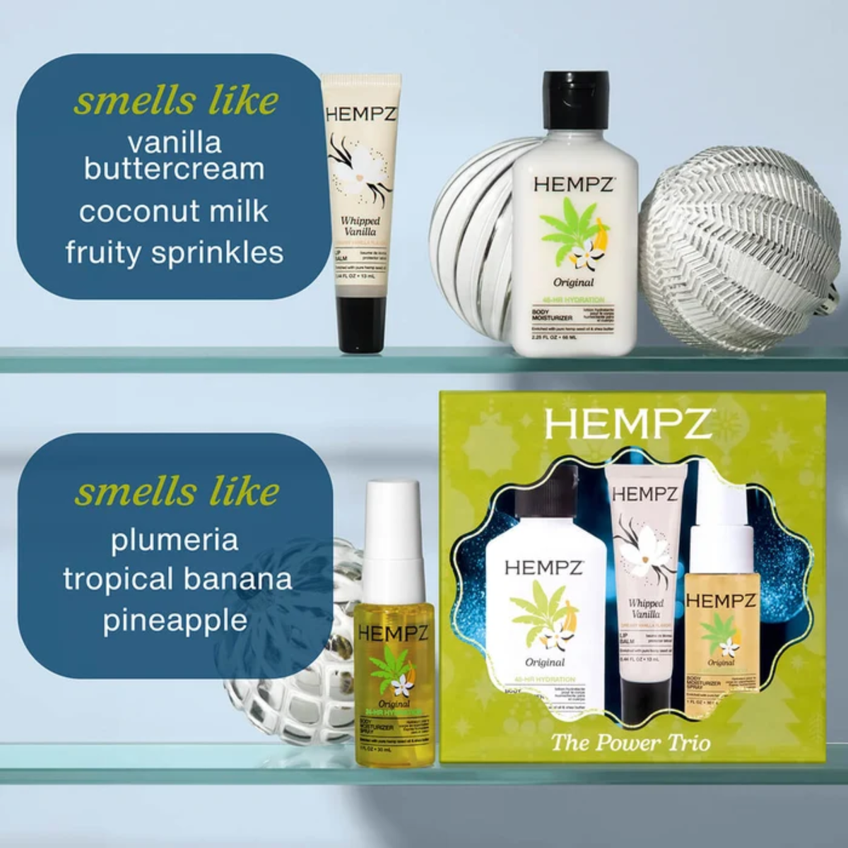 Hempz The Original Power Trio (3in1 holiday body care & lip balm set)