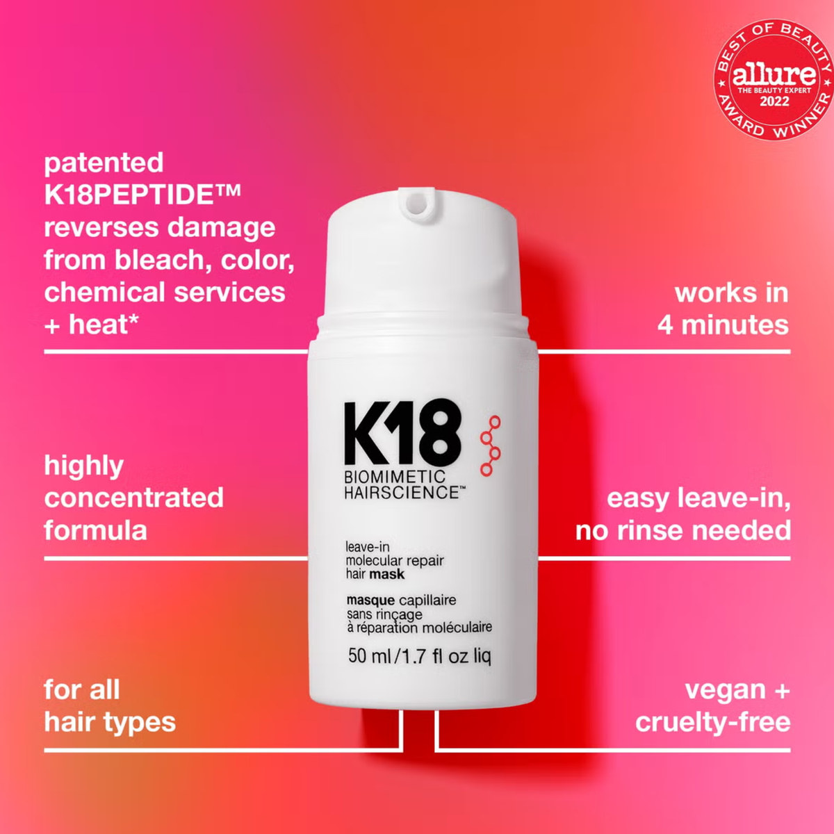 K18 Biomimetic HairScience AirWash/Mask Kit (2in1 repair & refresh set)
