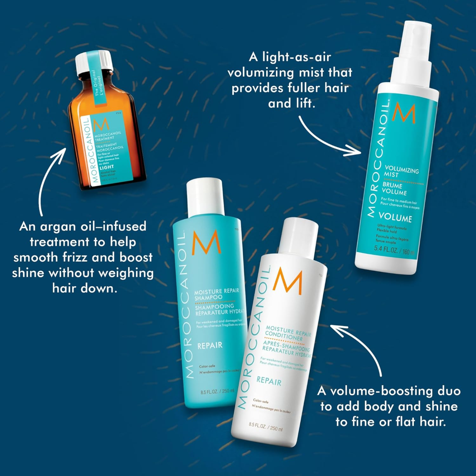 MoroccanOil Volume Holiday Gift Set (4in1 set for flat hair)