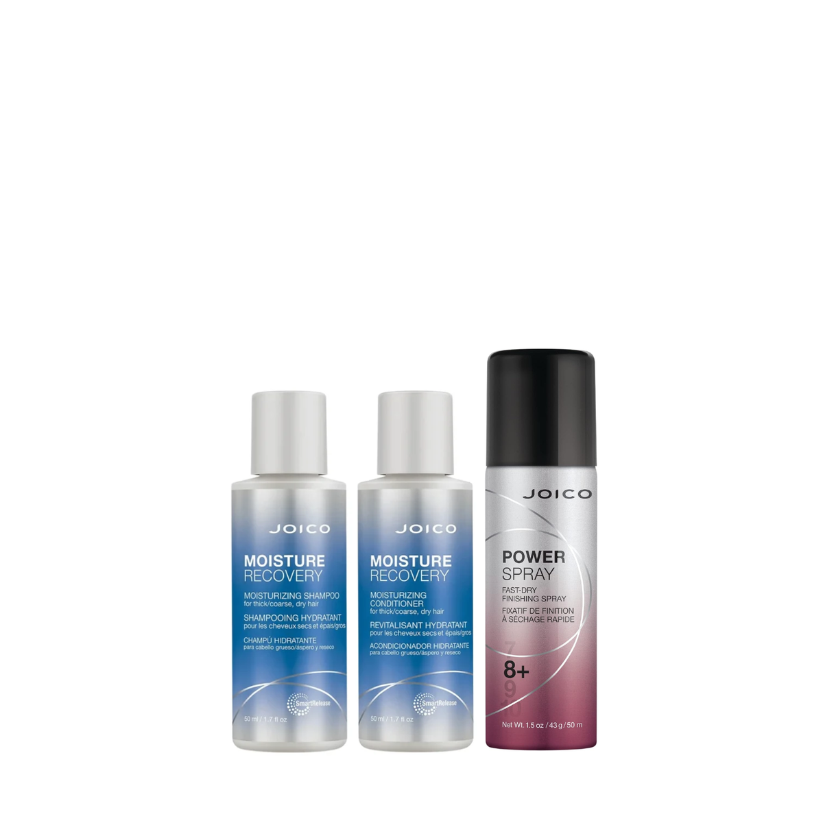 Joico Moisture Recovery Try-Me Kit (3in1 hydrating hair care and styling set)