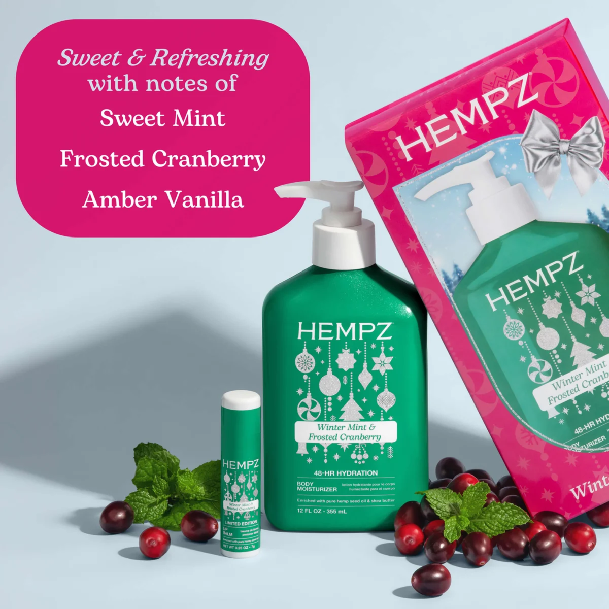 Hempz Winter Wonderland Kit (2in1 holiday body and lip care set)